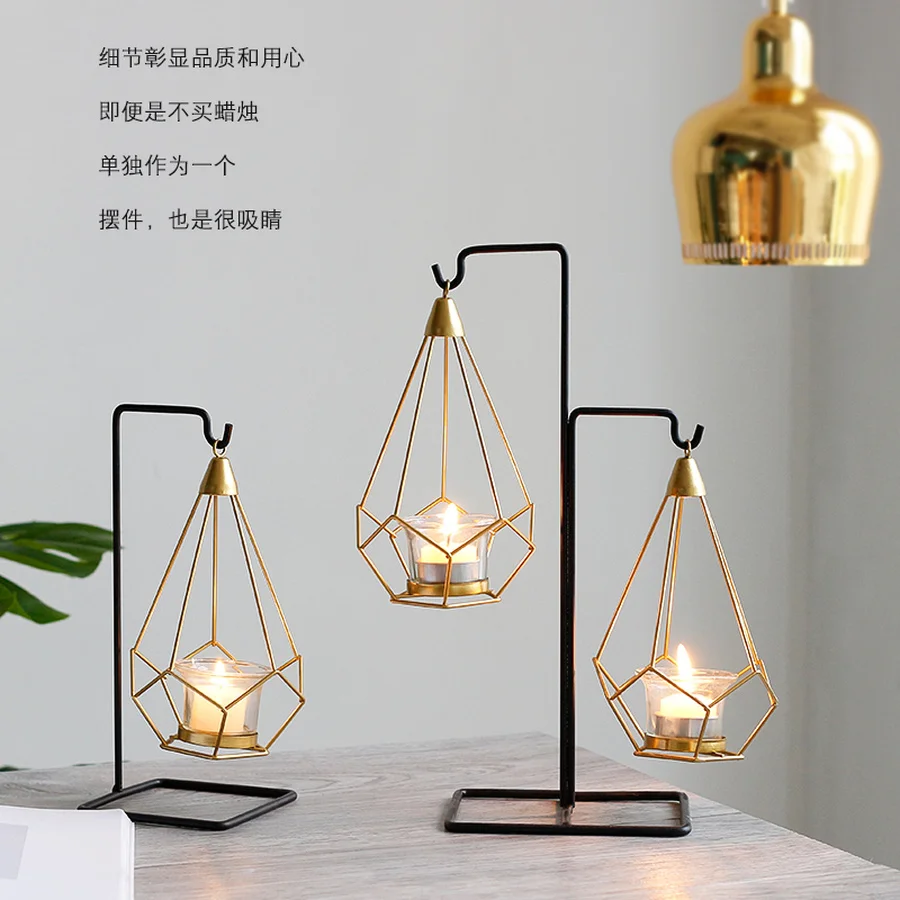 Nordic Стиль кованые геометрические подсвечники рождественские украшения