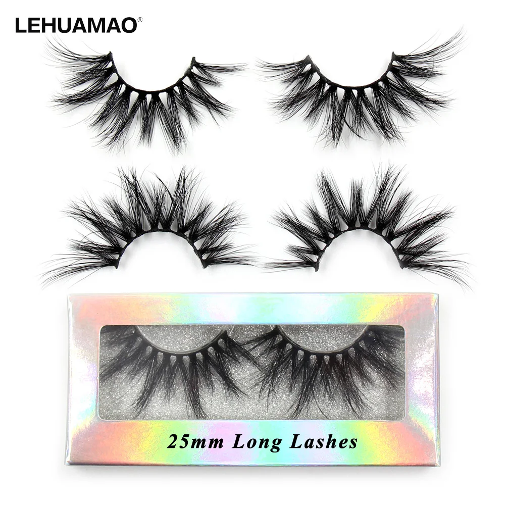 LEHUAMAO 25 мм ресницы 5D норковые пушистые Толстые Накладные натуральные длинные