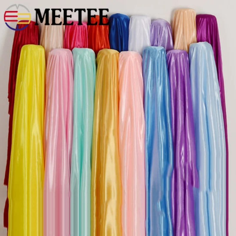 Meetee 2/5 м * 160 см мягкая гладкая шелковая атласная ткань DIY головные уборы платья