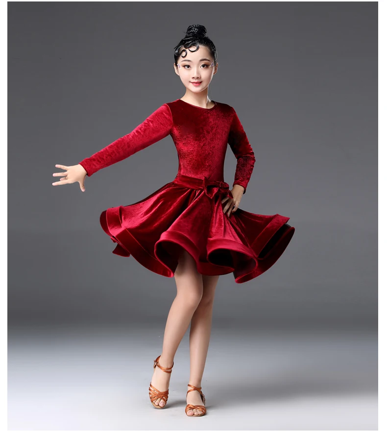 Girls Latin Dresses for Dancing Ballroom Stage Wear Rumba Samba Children Cha Tango Salsa Dance Costumes Kids Outfits |