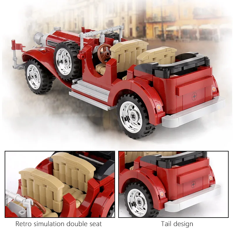 В наличии Sembo 701650 617 шт. игрушечный автомобиль MOC Jalopy Roadster Модель автомобиля