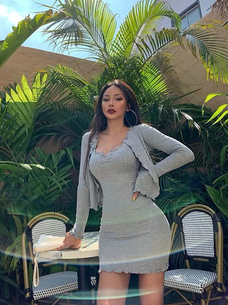 Осенний пикантный костюм XIBANI с юбкой в стиле богини комплект из двух предметов