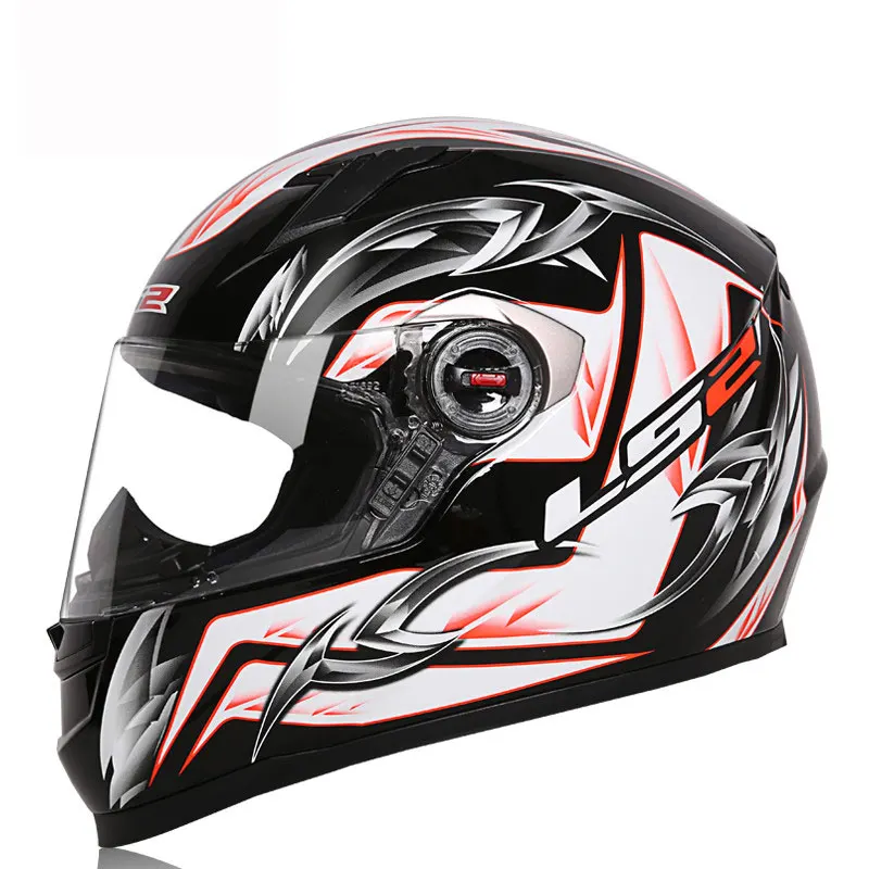 LS2 FF358 анфас бездорожье Мотокросс Мотоцикл мото скутер шлем Casco Capacete ECE - Цвет: Black Red Flow