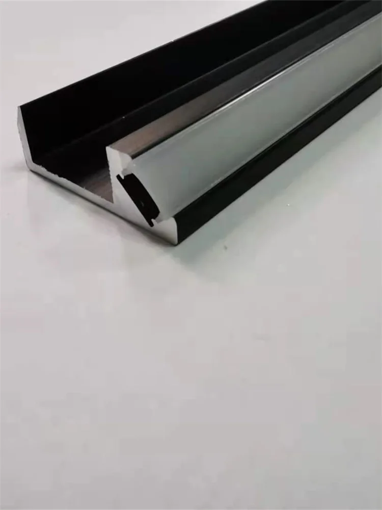 저렴한 6063 블랙 알루미늄 프로파일 알루미늄 Led 프로필, 올블랙 Led 스트립 밀키 커버, 무료 배송
