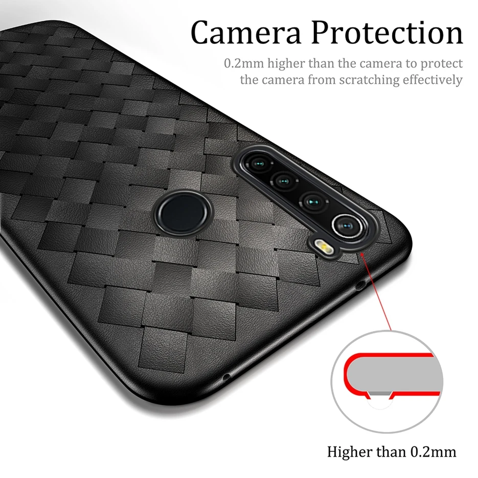 Luxury Weaving Case For Xiaomi Redmi Note 8T 8 6.3'' Soft Silicone TPU Back Cover Note8 T Capa | Мобильные телефоны и
