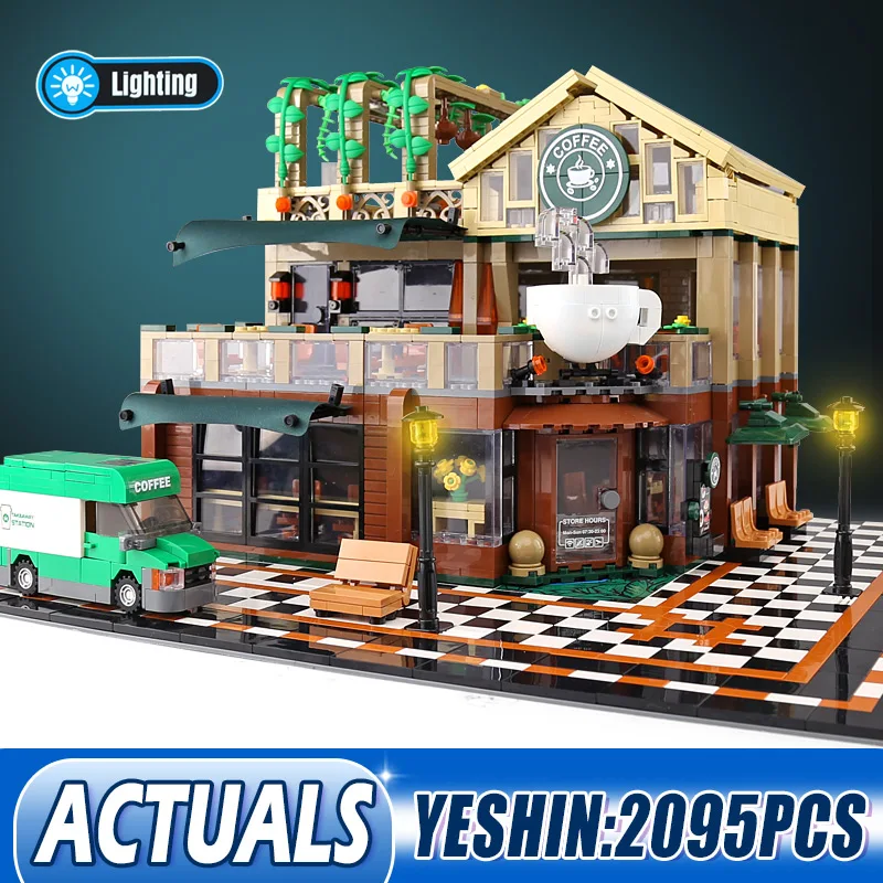 Конструктор Yeshin MOC С подсветильник кой Детский конструктор в стиле кэжуал кафе