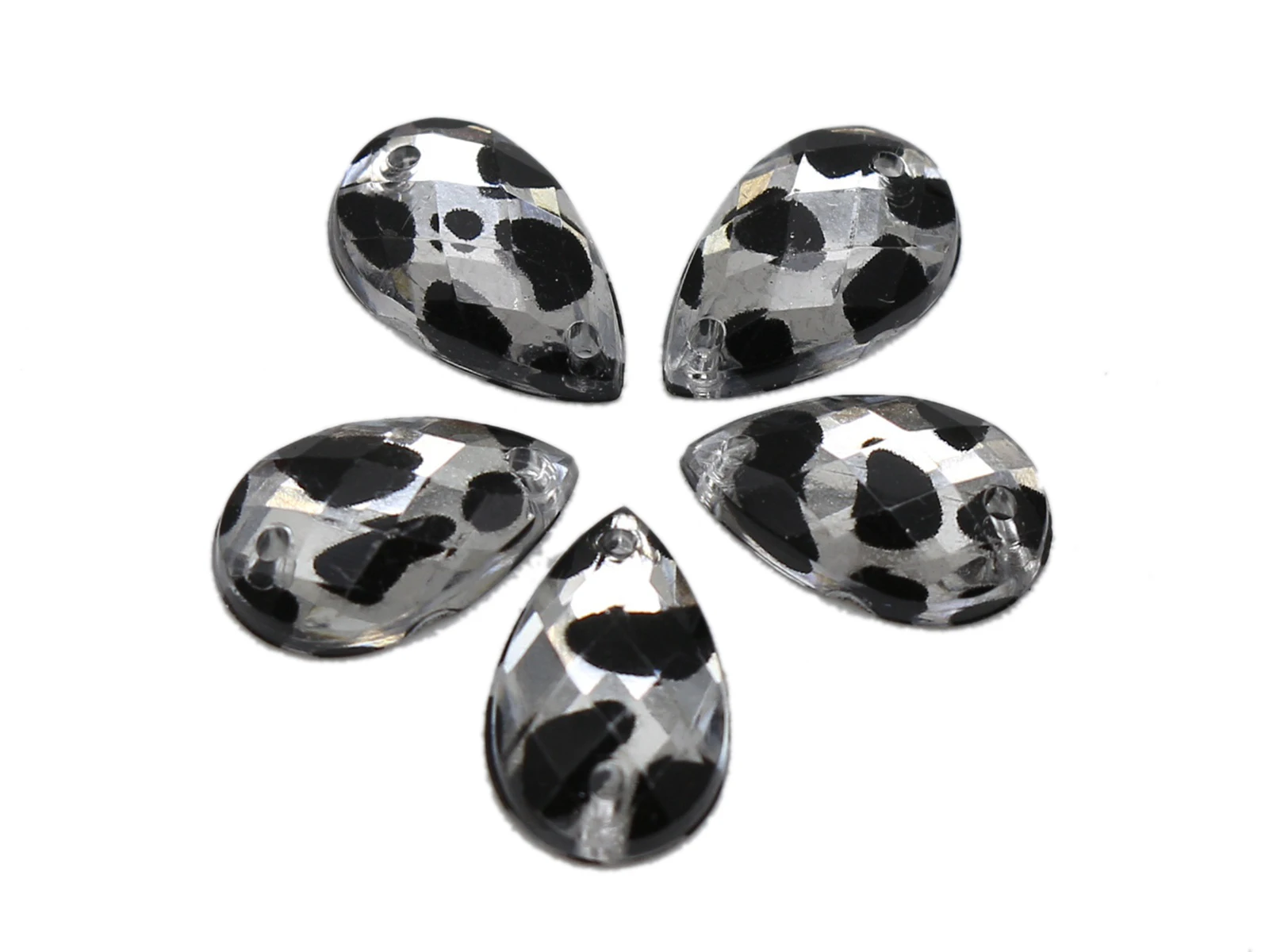 Różne kształty wzór w cętki akrylowe płaskie kryształki do szycia przyszyć koraliki