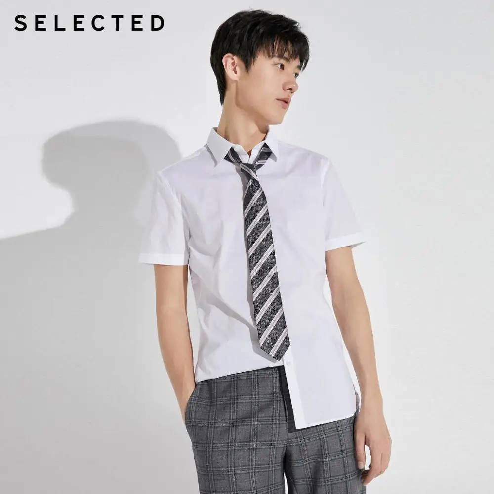 Выбранные Для Мужчин's летняя Однотонная одежда классического кроя с коротким