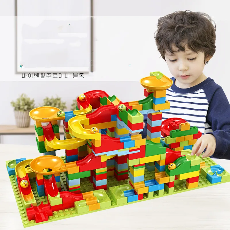 Мини-размер 165-330 шт. Marble Run конструкторных блоков Детские кубики набор игрушек для