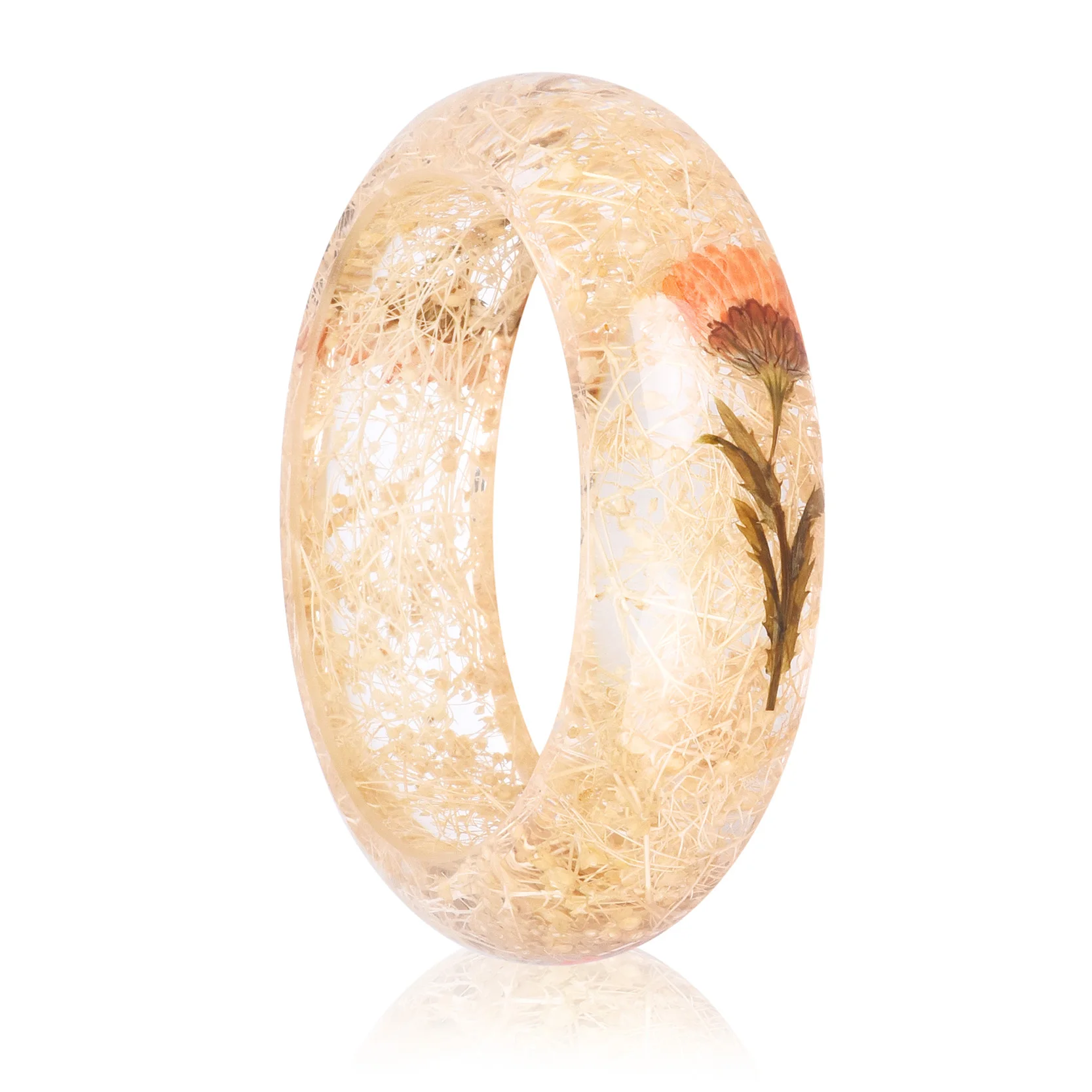 Браслет для женщин браслет из смолы с высушенным цветком на запястье винтажное