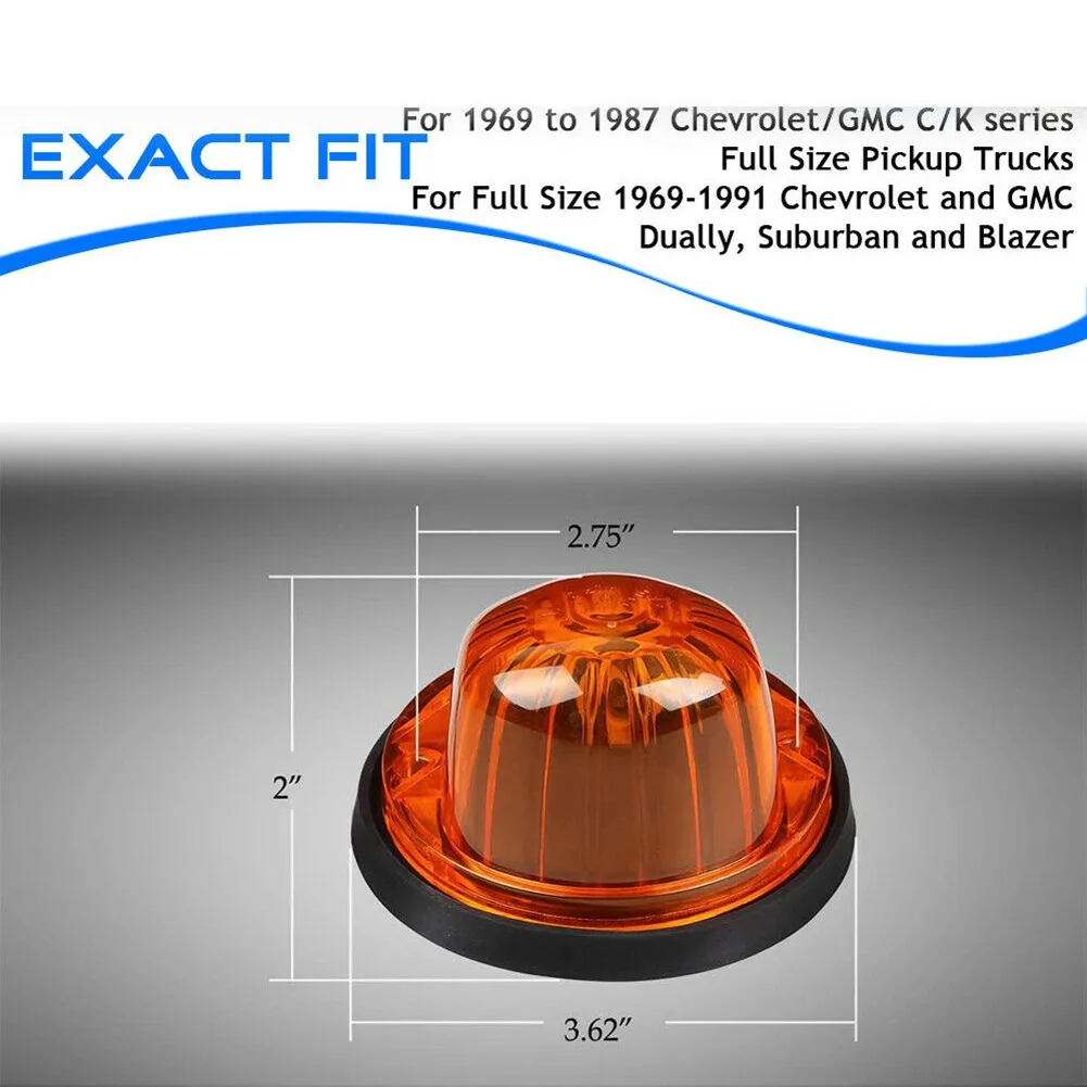 

RV Cab Marker Lights Replacement Running Lamp SUV 5pcs Amber Lens For Truck
