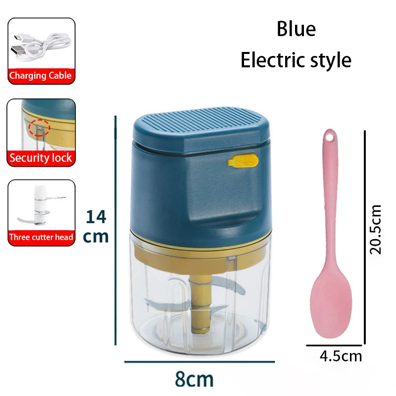 100250ml Multi-function Mini USB Wireless Electric Garlic Masher Mincer Vegetable Chili Meat Grinder Food Chopper Kitchen Tools