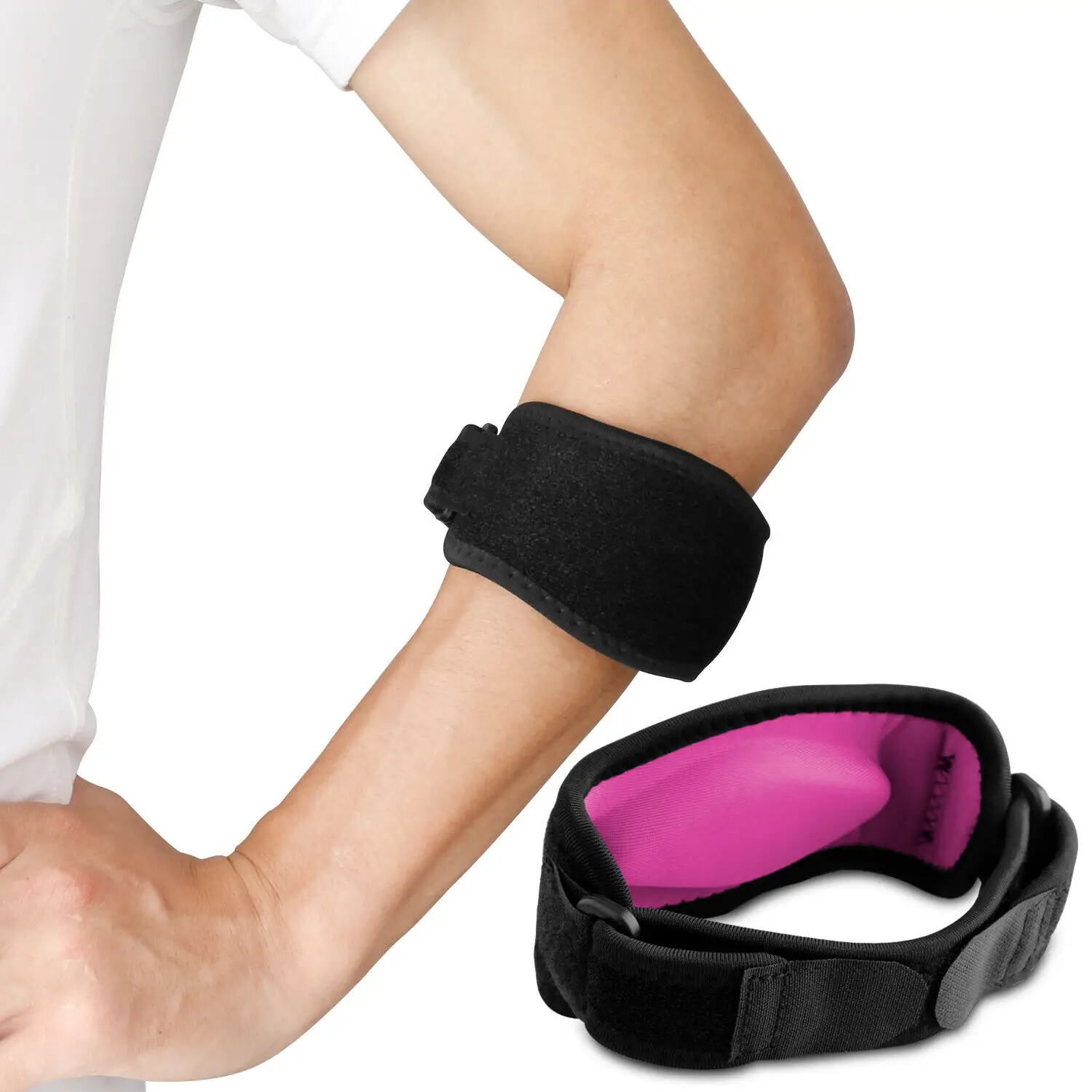 Rose 1 шт. теннисные налокотники на ремешке Tendonitis Golfers гелевая полоска для гольфа защита от боли - Цвет: Rose