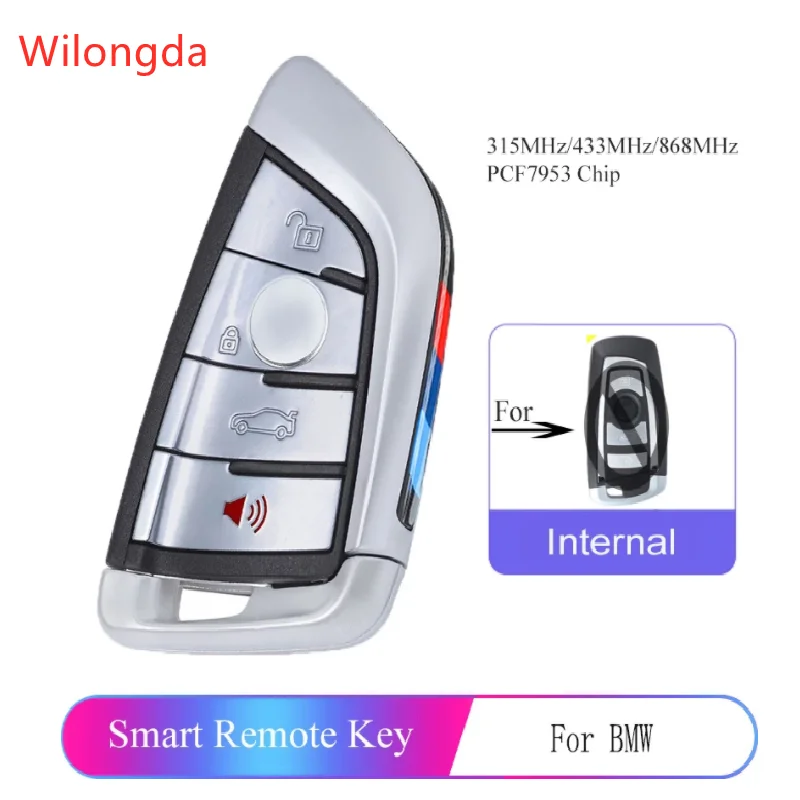 

4 Замена кнопки дистанционный ключ-брелок от машины 315/433/868 МГц для BMW, Возраст 1, 2, 3, 4, 5, 6, 7, серия X1 X3 F шасси CAS4 + FEM 2011-2017