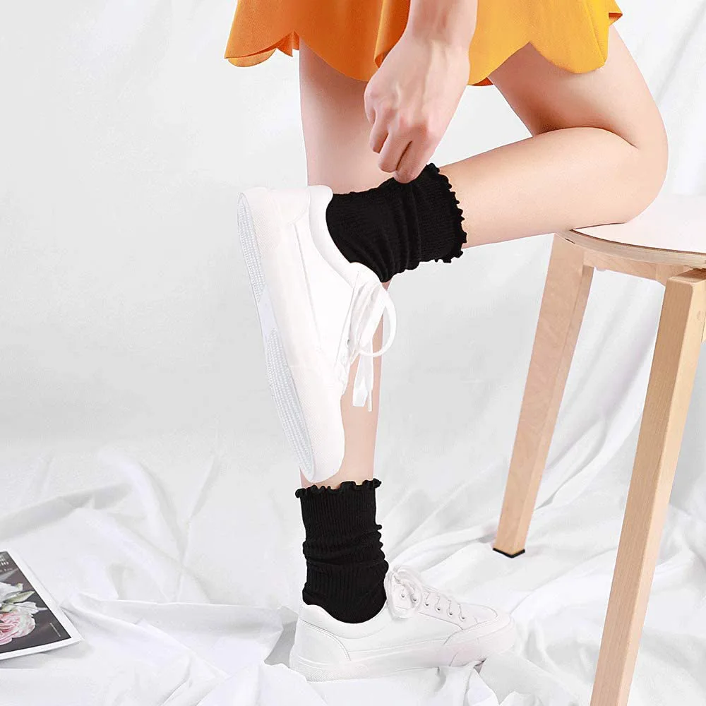 

Japanese High School Girl Socks Solid Color Women Stocking