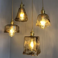 Modern Copper Pendant Lamp for Living Room Kitchen Hanging Lights Brass Glass Industrial Lighting LED Hanglamp Retro Drop Lights
