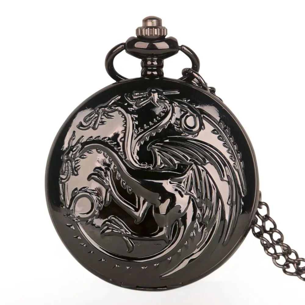 Винтажные черные кварцевые карманные часы в стиле стимпанк для мужчин и женщин с