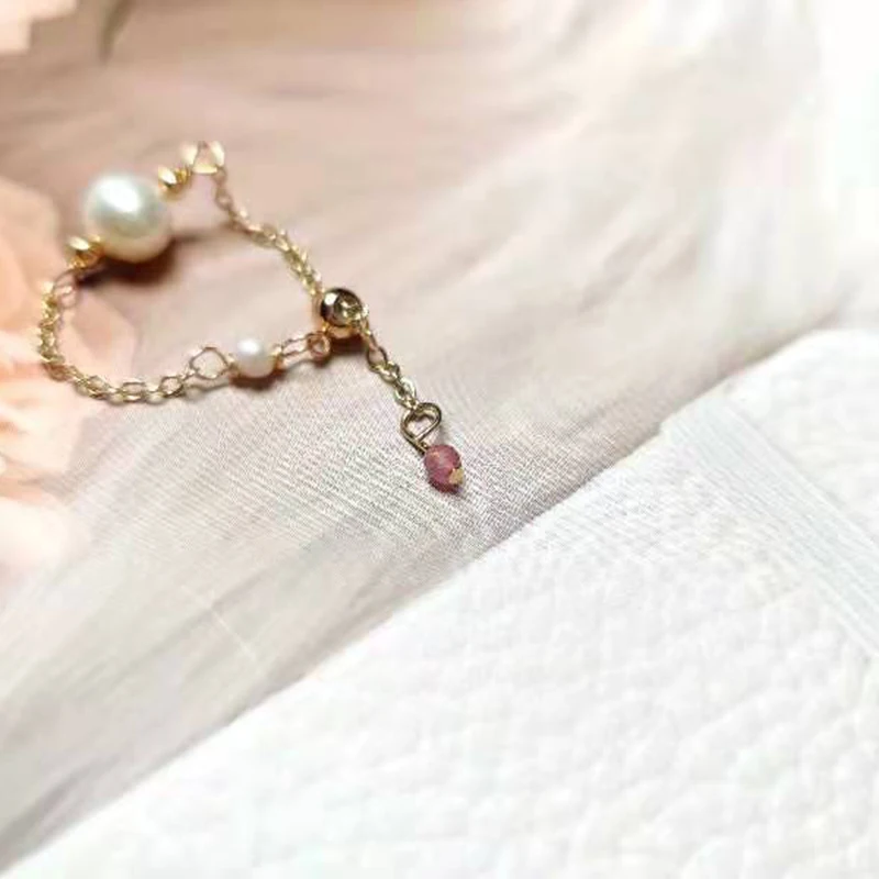 

New 14K Filled Ring Natural Freshwater Pearl 4-5mm Exquisite Women's Jewelry Gifts Women's Party Boutique Jewelry