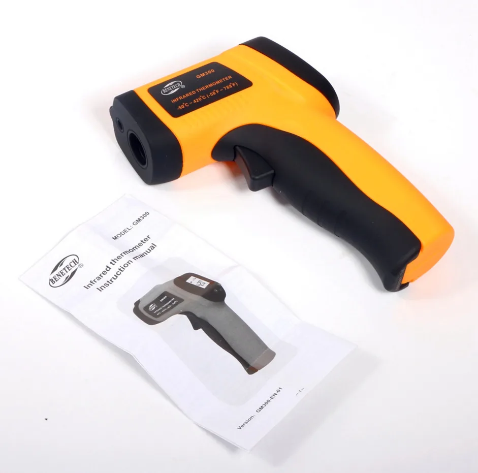 Бесконтактный 12:1 ЖК-дисплей ИК Инфракрасный цифровой термометр-пистолет