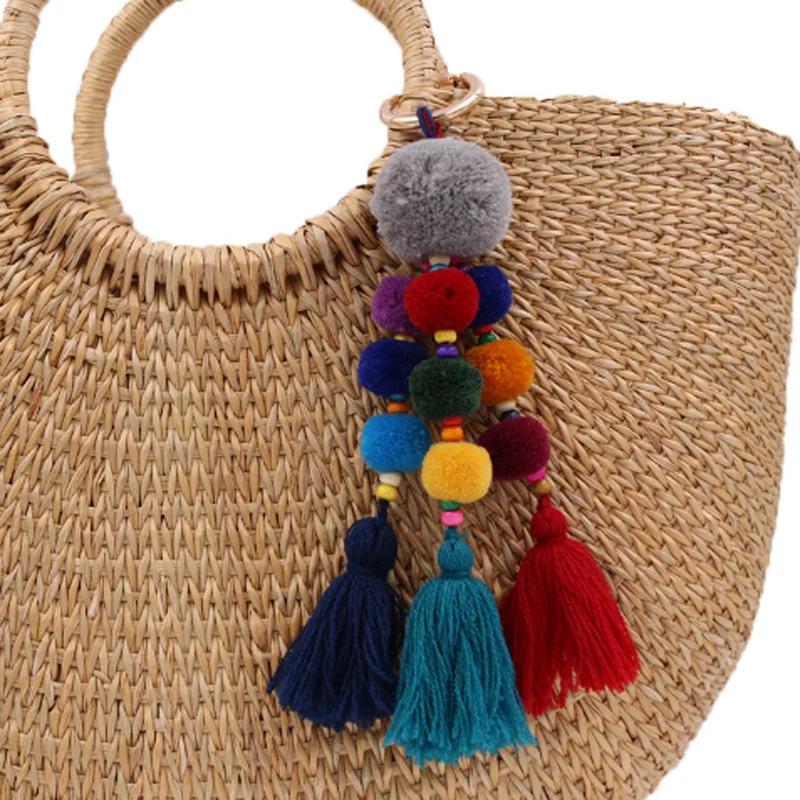 Креативный подарок брелок для ключей из кашемира с кисточками многослойный