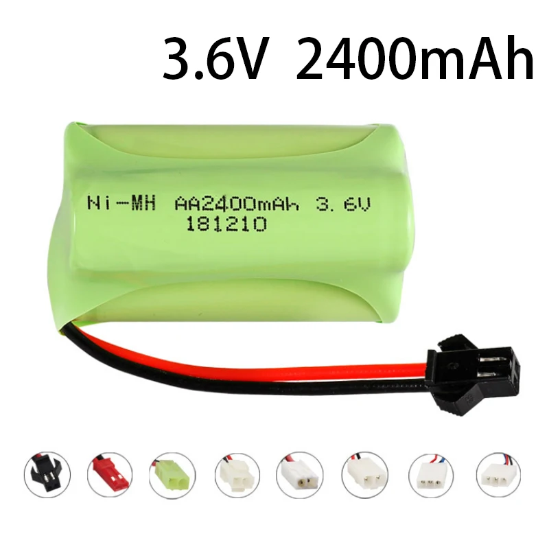 Никель-металлогидридный аккумулятор 3,6 В, 2400 мАч, перезаряжаемый, Размер АА для игрушечных автомобилей на радиоуправлении, 3,6 в упаковке, оптовая продажа, NIMH батареи высокой емкости