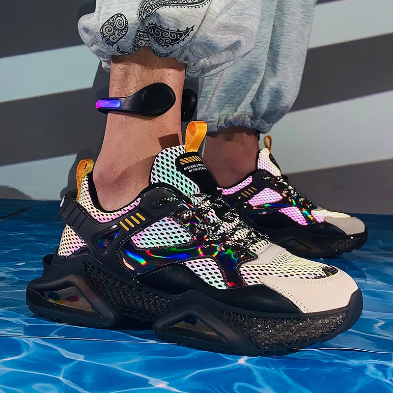 

CYYTL Spring Summer TPU Luminous Men's Sneakers Breathable Old Fashion Shoes INS Casual Sports All-match Increased Boys Tennis