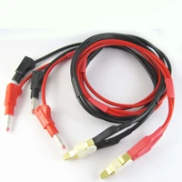 1 pair 100cm 39 in coppergold kelvin clip to insulated stackable 4mm banana plug 14awg soft test cable alligator clip connectors