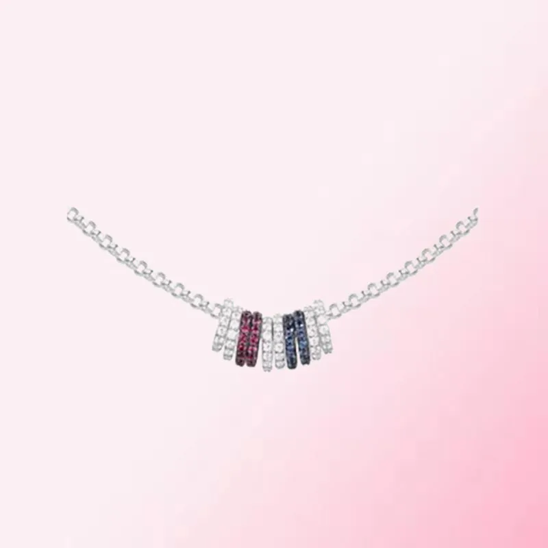 

925 Sterling Silver Custom Sliding Small Ring Fashion Temperament Necklace