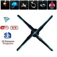 the new 3d wifi holographic projector built in 8g storage 45cm 4 blade rotating high definition led advertising projection