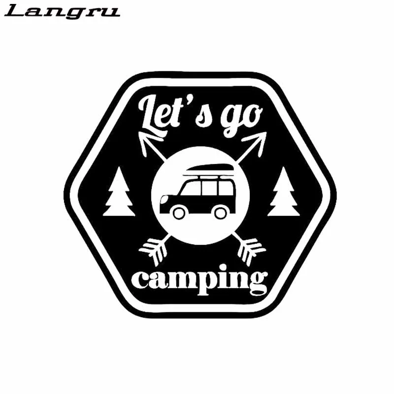 Langru интересный Let's Go кемпинг автомобиль виниловый стикер на окно наклейка Спорт