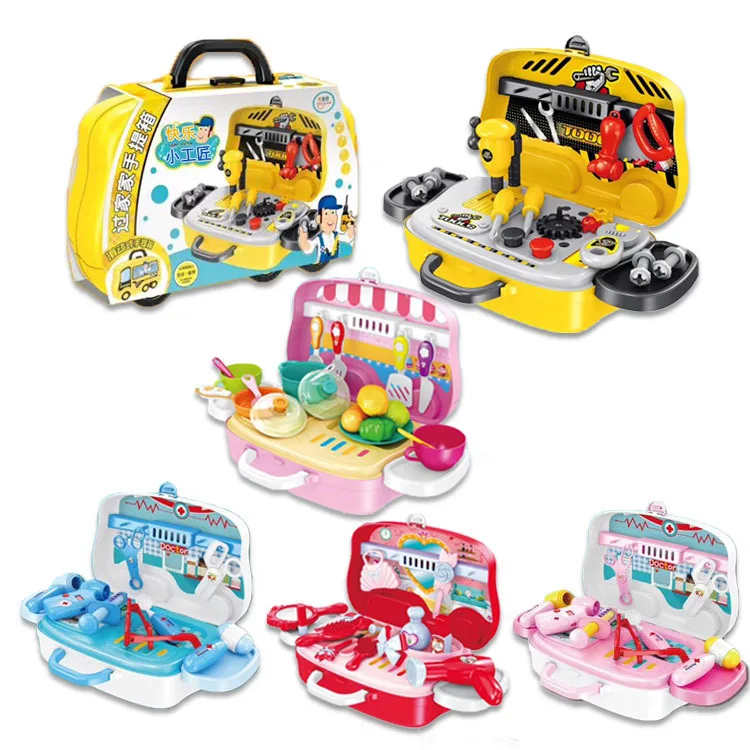 House play box craftsman toy set game house portable suitcase toy kitchen tool medical equipment makeup educational toy