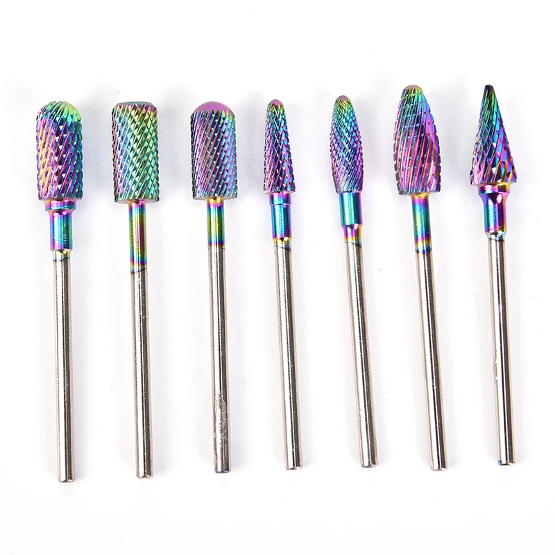 

1pc Nail Drill Bit Manicure Pedicure Machine Professional Rainbow Tungsten Carbide Electric Manicure Drill & Accessory Tools