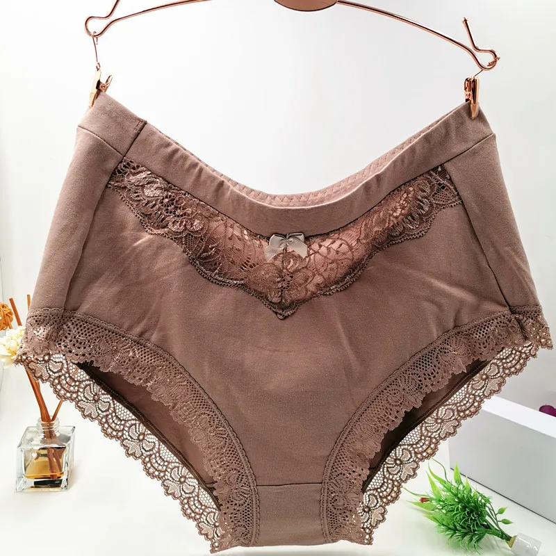Bow Lace Underclothes Lingeries Briefs Women Breathable Cotton Underwear Plus Size 5XL 6XL Big Women's Panties | Женская одежда
