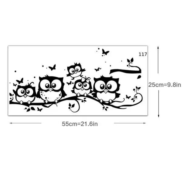Детские Виниловые наклейки на стену с изображением совы и бабочки Декор для дома