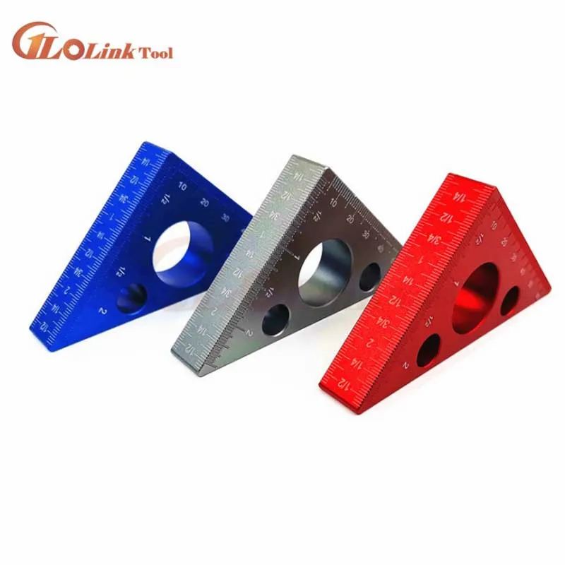 Угловая линейка из алюминиевого сплава 45 градусов дюймовая Метрическая