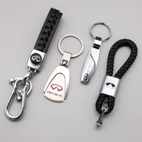 3d metal leather car emblem badge keychain key rings for infiniti fx35 q50 q60 qx70 g35 g37 jx35 qx50 qx60 key chain accessories