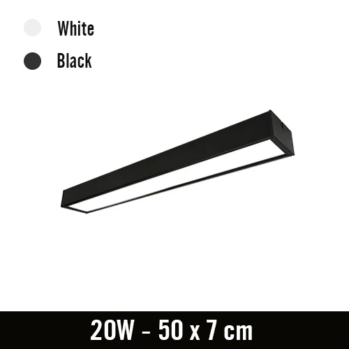 50x7cm 20W Современный светодиодный потолочный светильник, лампа для поверхностного монтажа, прямоугольная панель, пульт дистанционного управления, для офиса, спальни, гостиной, кабинета, светильник, 110 В, 220 В - Цвет корпуса: 50x7cm 20W