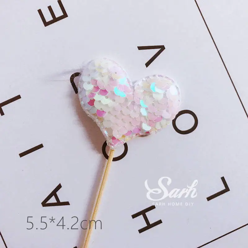 Элегантное Королевское Платье, украшение принцессы, Золотая Корона, Свадебная вечеринка, украшение для торта на день рождения, принадлежности для выпечки, Подарок на годовщину - Цвет: 2pc sequin heart