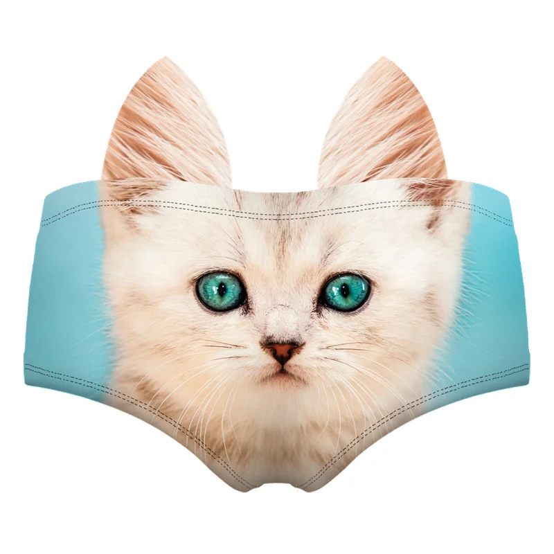 Женское нижнее белье с 3D принтом животных и кошек сексуальные женские трусики