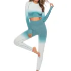 Комплект для йоги с принтом Tie-dye, женский тренировочный укороченный топ, леггинсы, фитнес, спорт, йога, спортивный костюм, бесшовная одежда для фитнеса, спортивный комплект
