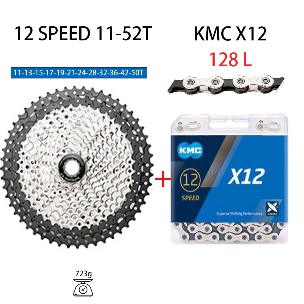

Sunshine Road Bike Bicycle Groupset 12 Speed Cassette MTB KMC X12 Chain 46/50/52T 12V Freewheel 11 Speed Sprocket for Shimano