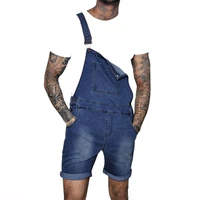 fashion denim overall shorts for men 2021 hip hop streetwear mens jeans overall shorts plus size short jean jumpsuits blue pink