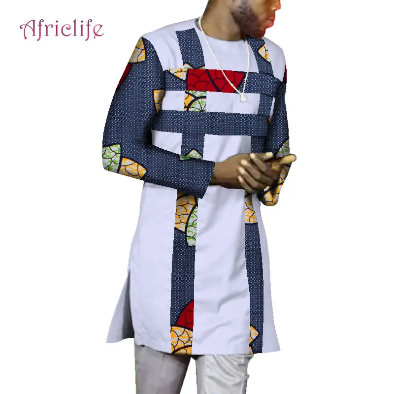 Мужская рубашка мужская с длинным рукавом Дашики новый дизайн Африканский принт