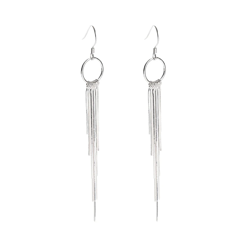 

[Miss Z] Tassel Earrings Korean Temperament Online Influencer Eardrops Women's Temperament Long Earrings 2021new Fashion