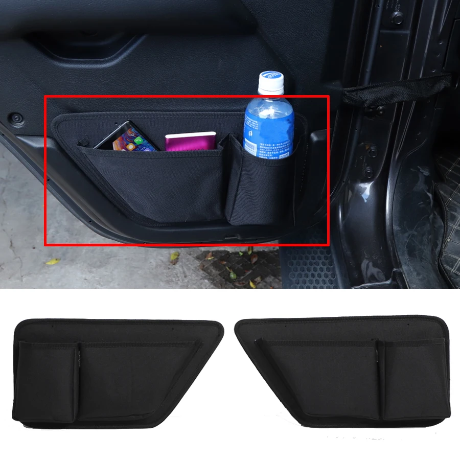 

NHAUTP 2Pcs/set Oxford Cloth Car Organizer Door Storage Bag For Jeep Wrangler JK JL 2007-2019