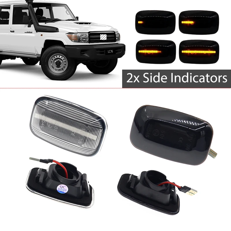 Светодиодные боковые габаритные огни указатели поворота мигающие для Toyota Landcruiser