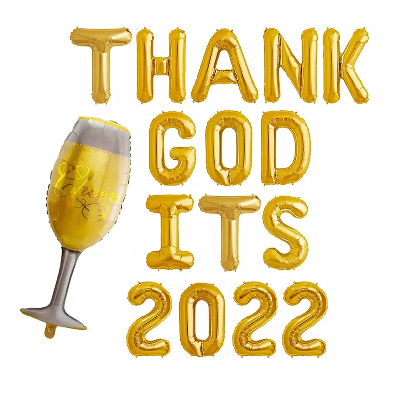 

16-дюймовый новогодний декор, 2022 шаров, розовые, золотые, серебряные буквы и бокал шампанского, Майларовый шар, украшение для новогодней вече...