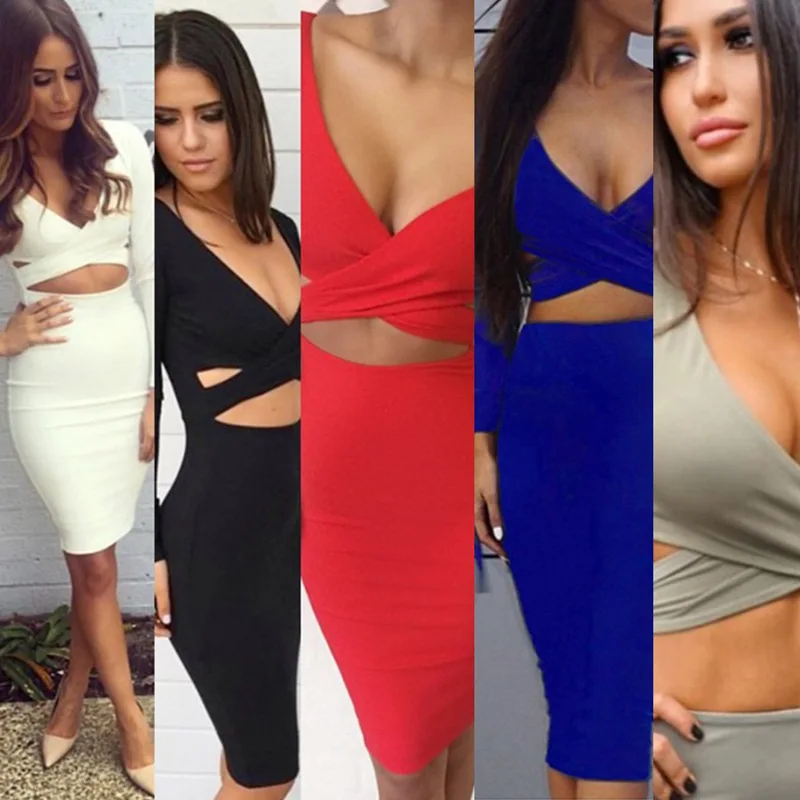 Женское осенне-зимнее Бандажное платье для женщин 2020 сексуальное с открытыми