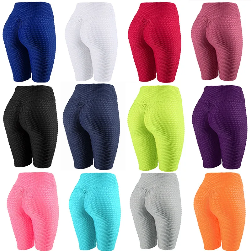 

Yoga Shorts Women Running Sport Short Pants 2021 New Sexy Fashion Jacquard Leggings Yoga Fitness Five-Point Pants Sportwear