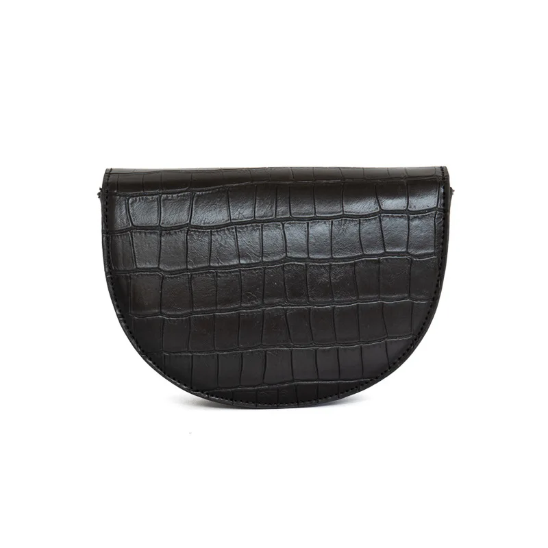 

Female Bag Crocodile Pattern Semicircle Saddle Bag Ladies One-shoulder Messenger Bag